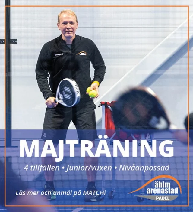Nybörjare eller vill du utveckla ditt padelspel lite mer? Vi kör en fyra veckor lång majträning med Henrik Lantz som ansvarig tränare med start vecka 19. Kursen är vid fyra tillfällen och vi har nivåanpassade grupper för både junior och senior. Anmälan och mer info via MATCHi. 🎾